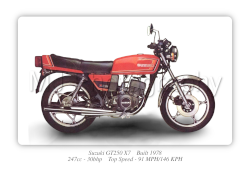 Suzuki GT250 X7 Motorbike Motorcycle - A3/A4 Size Print Poster