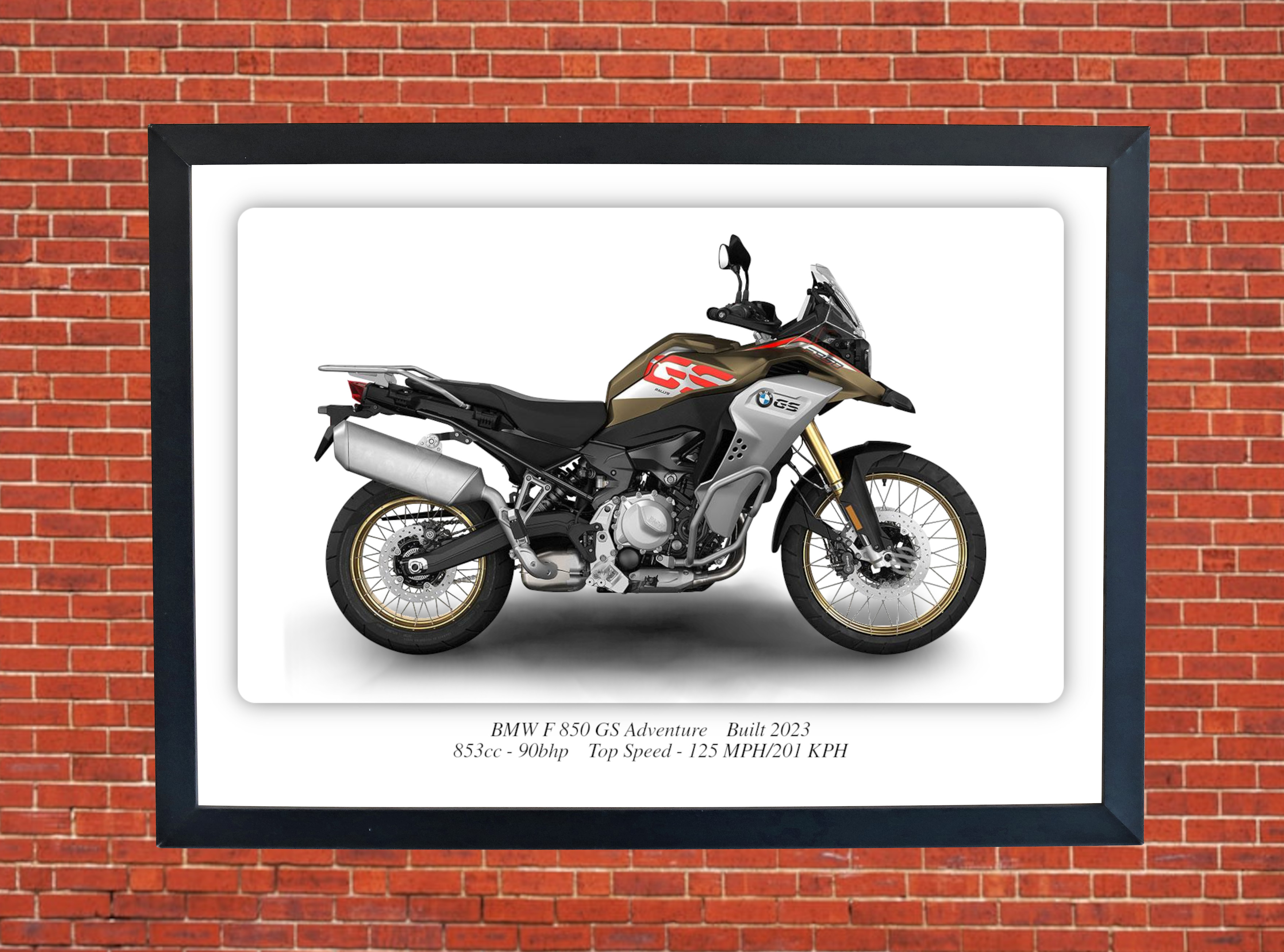 BMW F 850 GS Adventure Motorbike Motorcycle - A3/A4 Size Print Poster