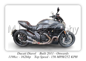 Ducati Diavel Motorcycle - A3/A4 Size Print Poster