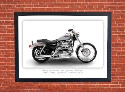 Harley Davidson XL 1200C Sportster Motorbike Motorcycle - A3/A4 Size Print Poster