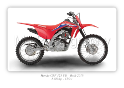 Honda CRF 125 FB Motorbike Motorcycle - A3/A4 Size Print Poster