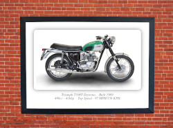 Triumph T100T Daytona Motorcycle Motorbike - A3/A4 Size Print Poster