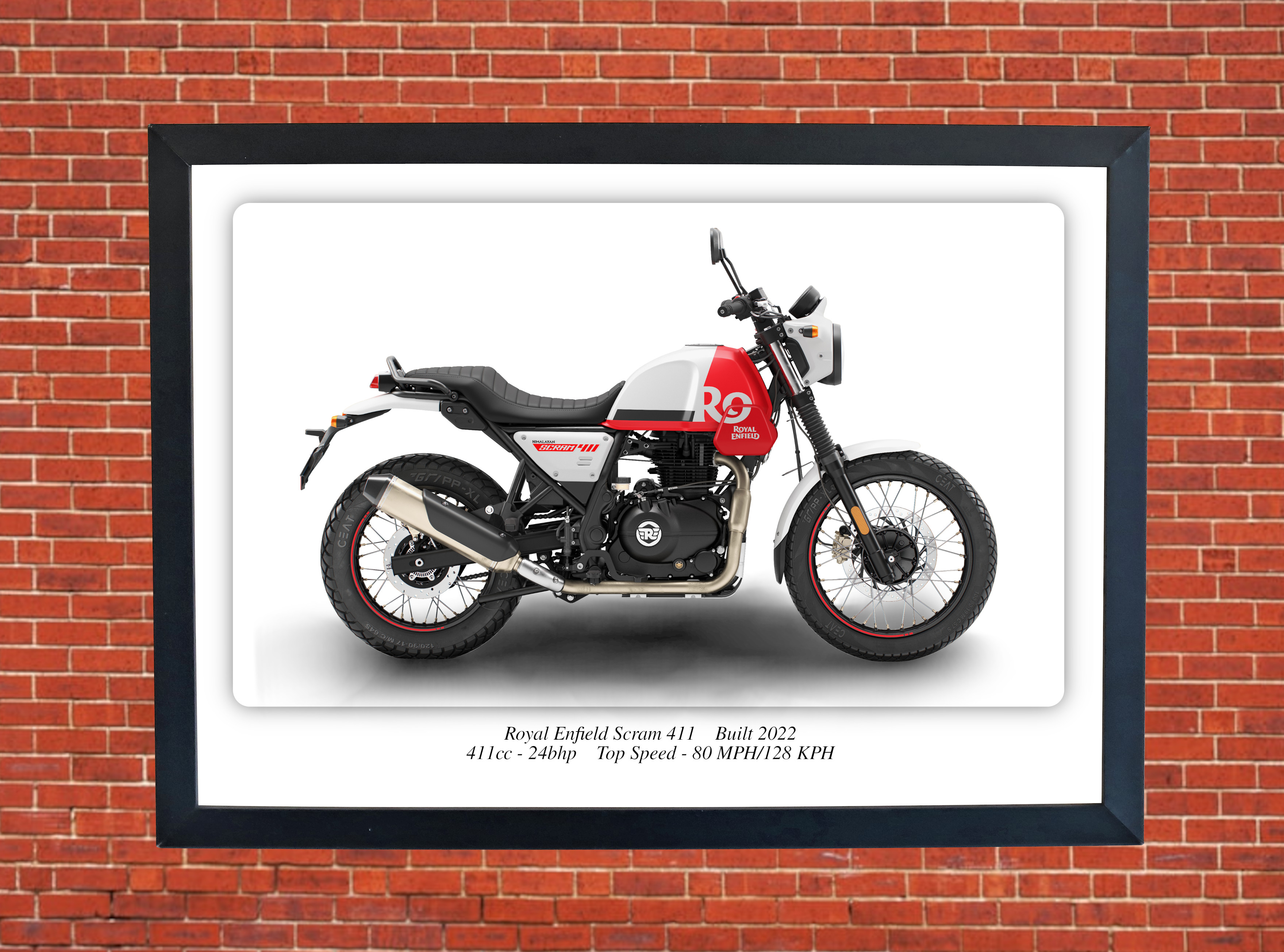 Royal Enfield Scram 411 Motorbike Motorcycle - A3/A4 Size Print Poster