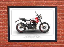 Royal Enfield Scram 411 Motorbike Motorcycle - A3/A4 Size Print Poster
