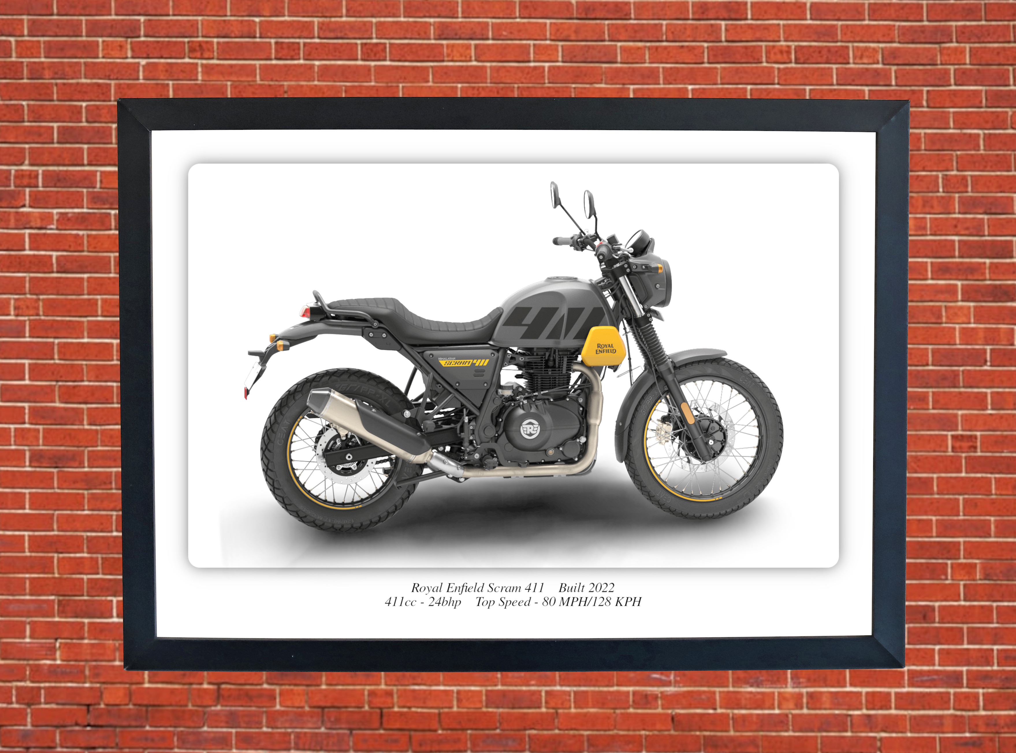 Royal Enfield Scram 411 Motorbike Motorcycle - A3/A4 Size Print Poster