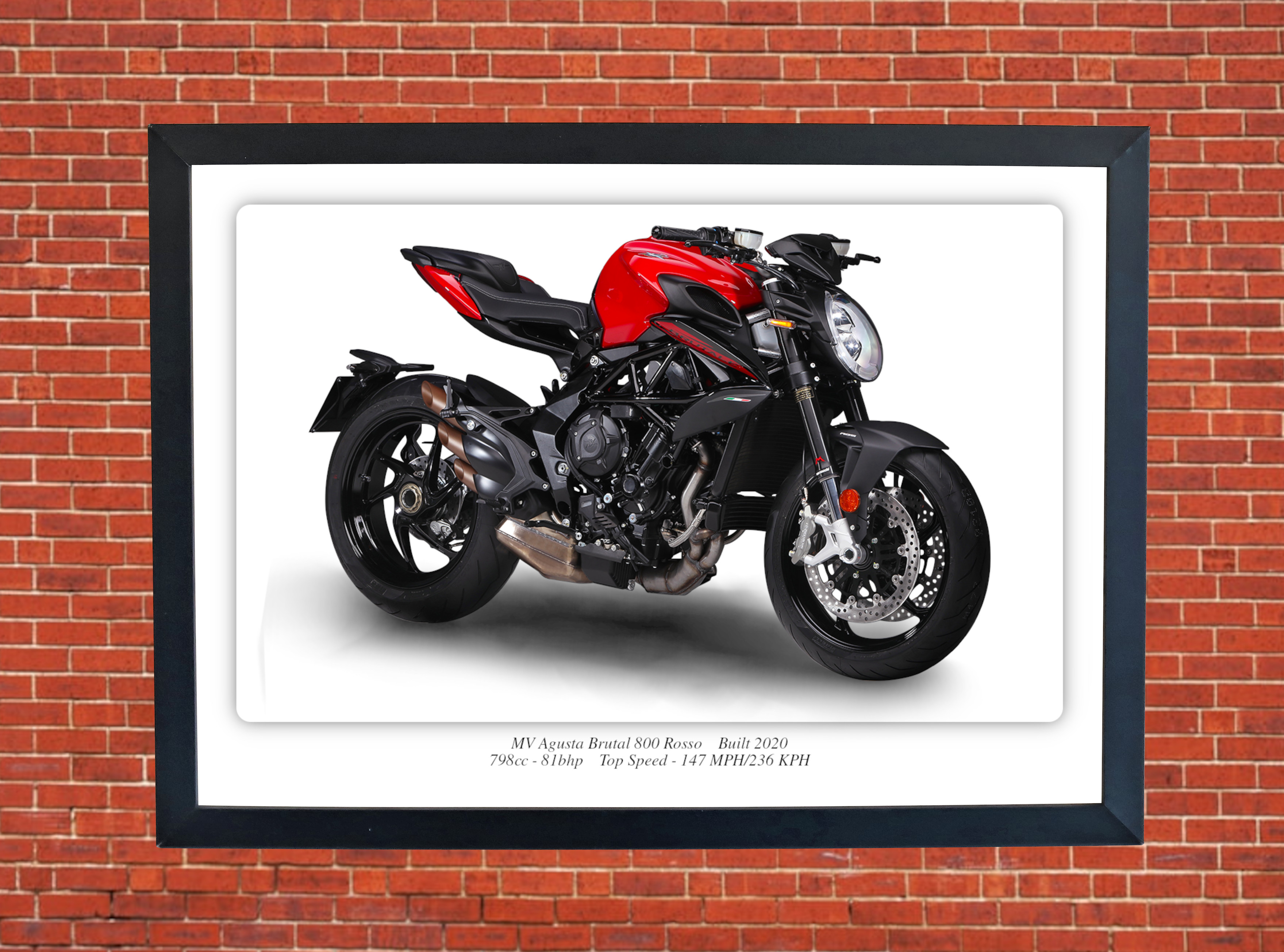 MV Agusta Brutal 800 Rosso Motorbike Motorcycle - A3/A4 Size Print Poster