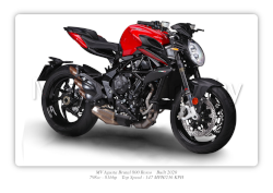 MV Agusta Brutal 800 Rosso Motorbike Motorcycle - A3/A4 Size Print Poster