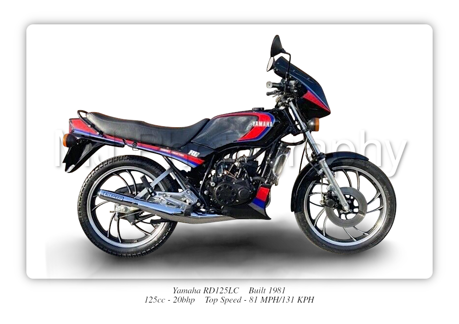 Yamaha RD125LC Motorbike Motorcycle - A3/A4 Size Print Poster