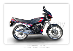 Yamaha RD125LC Motorbike Motorcycle - A3/A4 Size Print Poster