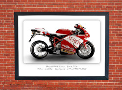 Ducati 999R Xerox Motorbike Motorcycle - A3/A4 Size Print Poster