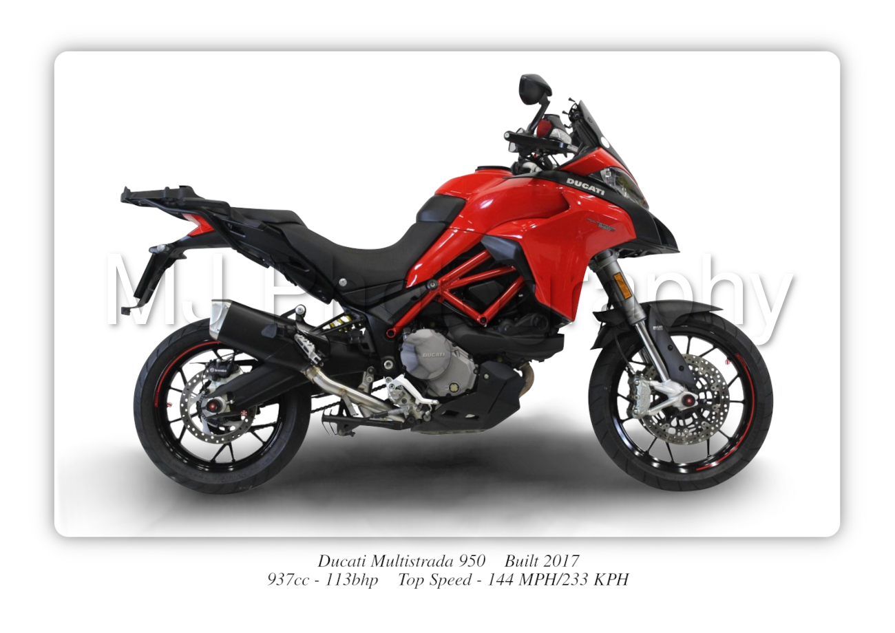 Ducati Multistrada 950 Motorbike Motorcycle - A3/A4 Size Print Poster