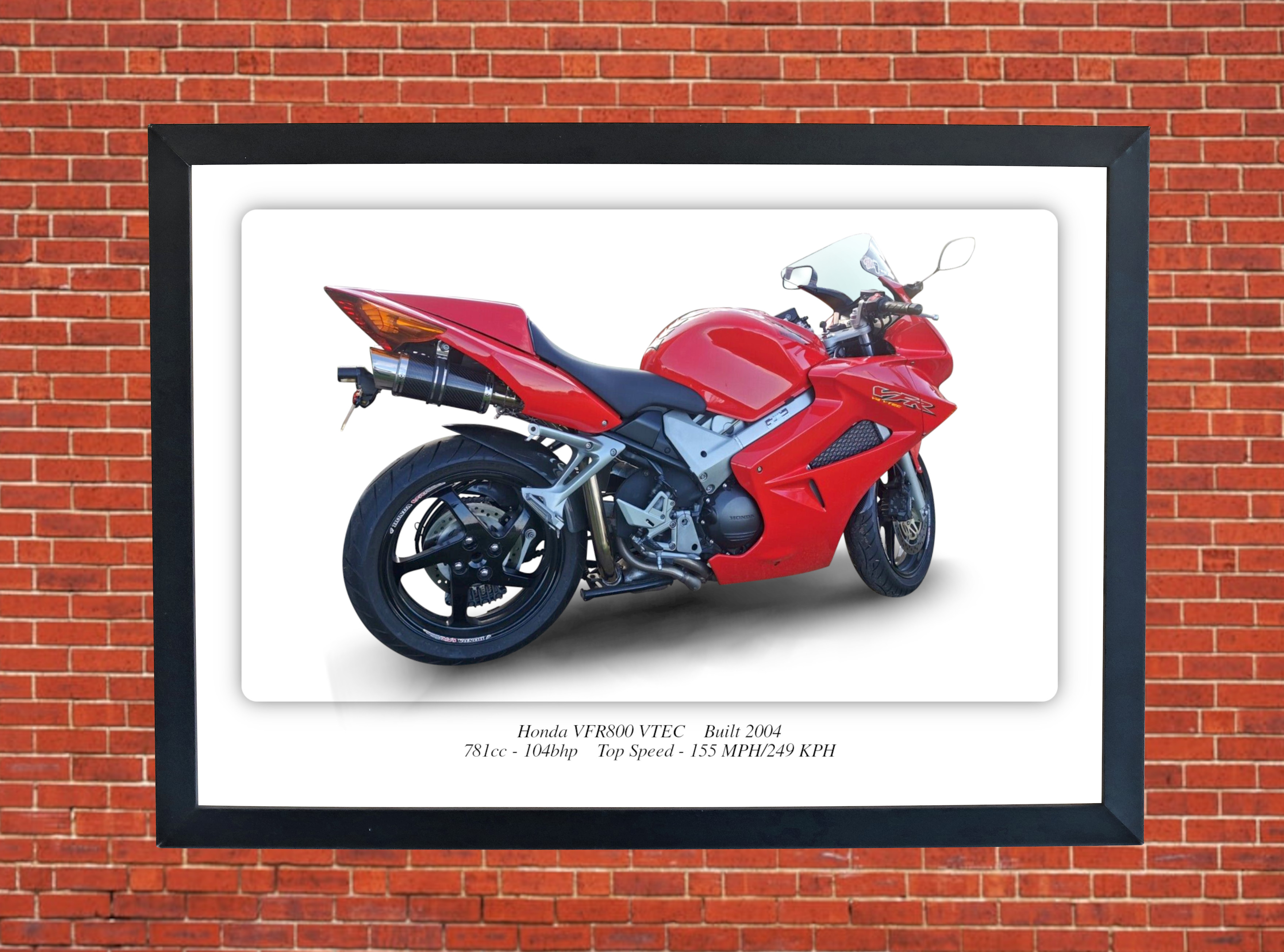 Honda VFR800 VTEC Motorbike Motorcycle - A3/A4 Size Print Poster