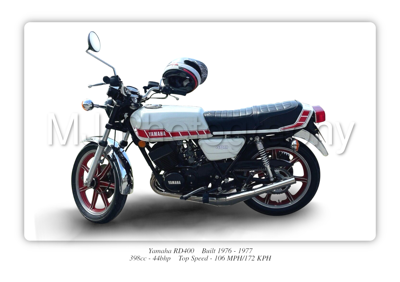 Yamaha RD400 Motorcycle - A3/A4 Size Print Poster