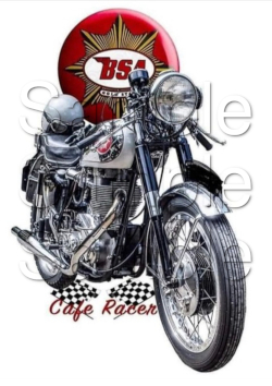 BSA Cafe Racer Motorcycle Poster Print Size A3/A4