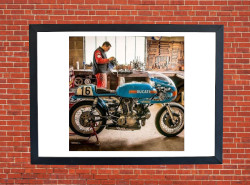 Ducati Racing Motorcycle Poster Print Size A3/A4