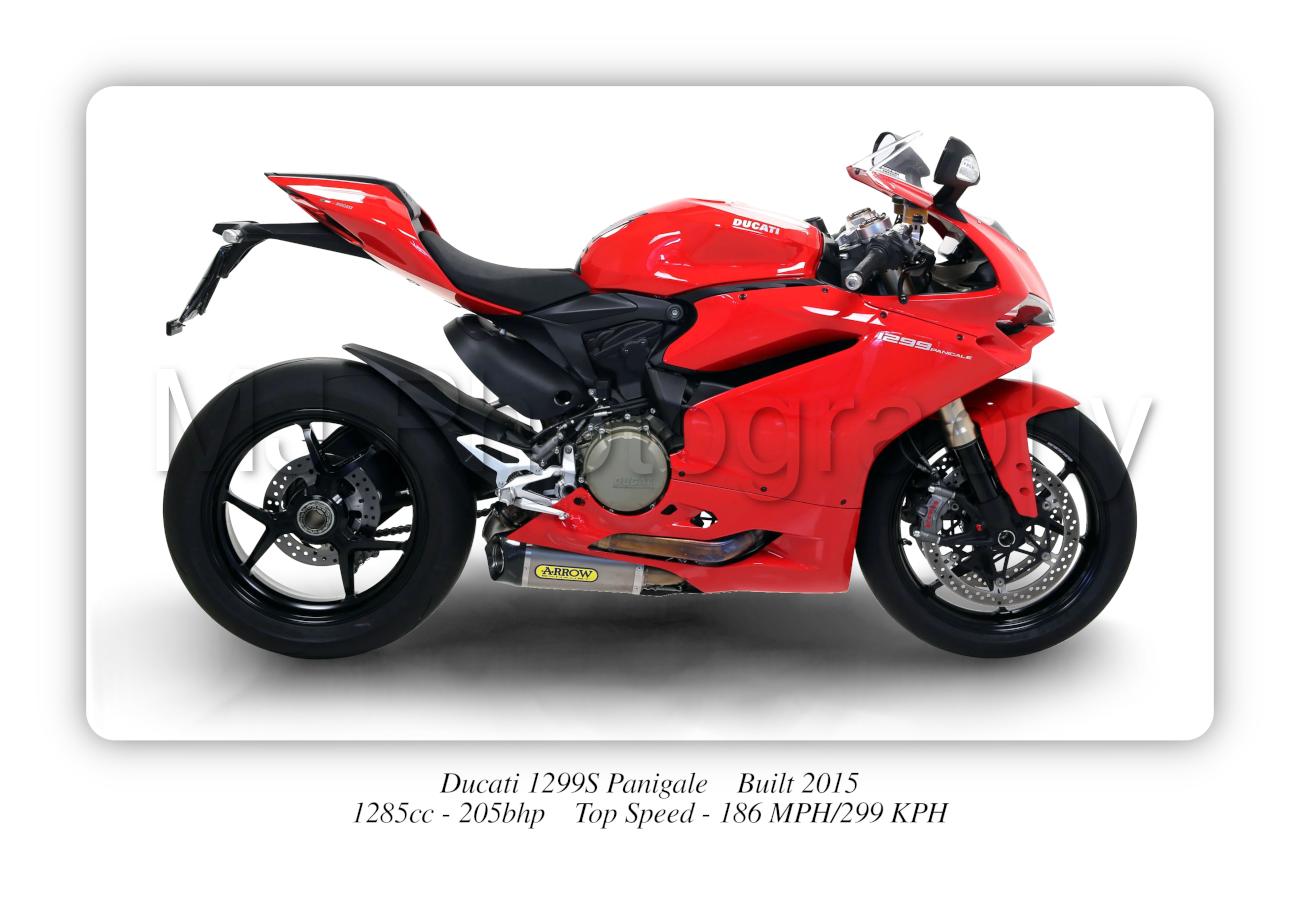 Ducati 1299S Panigale Motorbike Motorcycle - A3/A4 Size Print Poster