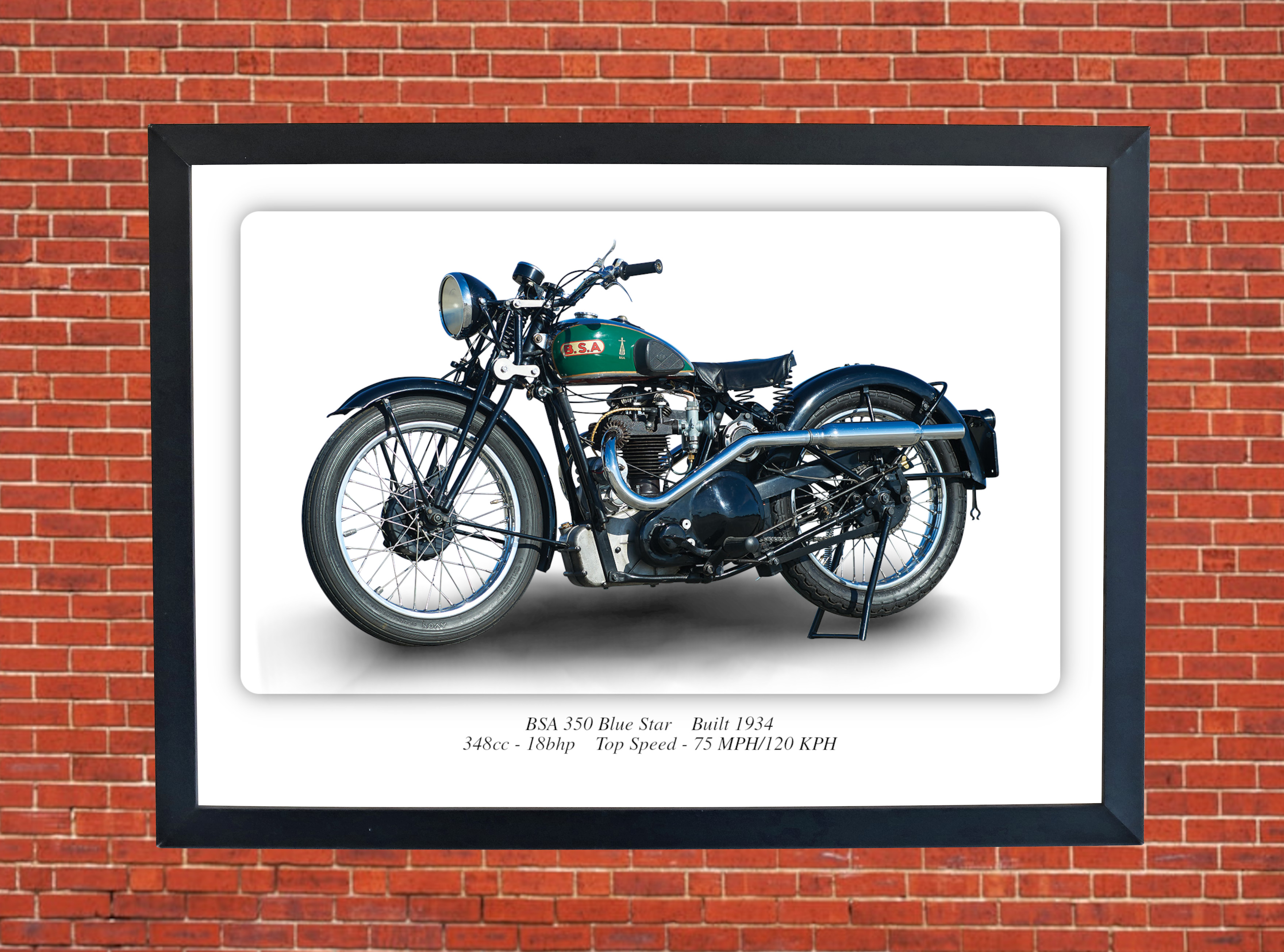 BSA 350 Blue Star Motorbike Motorcycle - A3/A4 Size Print Poster