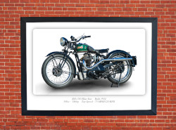 BSA 350 Blue Star Motorbike Motorcycle - A3/A4 Size Print Poster