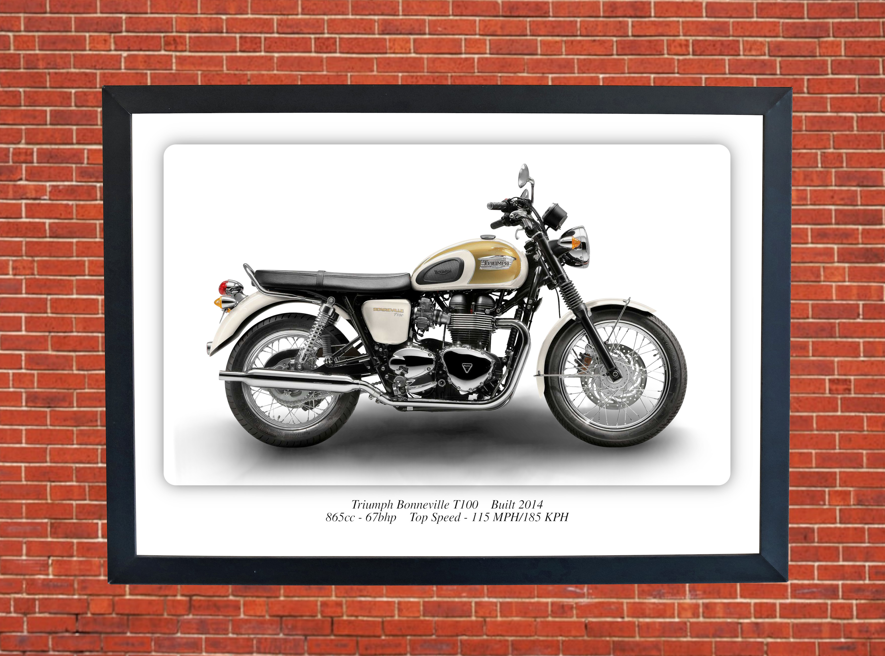 Triumph Bonneville T100 Motorbike Motorcycle - A3/A4 Size Print Poster