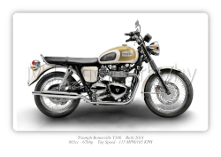 Triumph Bonneville T100 Motorbike Motorcycle - A3/A4 Size Print Poster