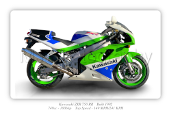 Kawasaki ZXR 750 RR Motorbike Motorcycle - A3/A4 Size Print Poster