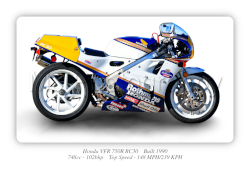 Honda VFR 750R RC30 Motorbike Motorcycle - A3/A4 Size Print Poster