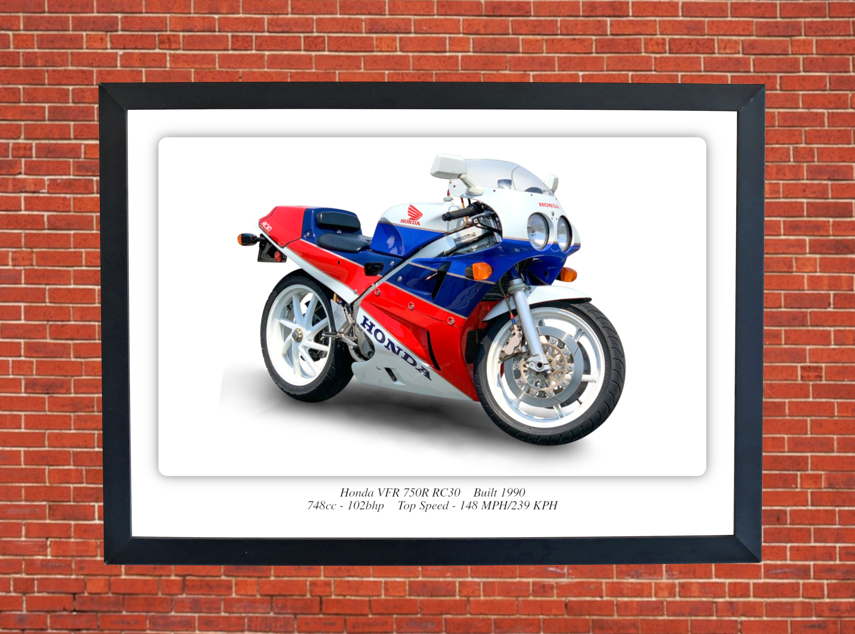 Honda VFR 750R RC30 Motorbike Motorcycle - A3/A4 Size Print Poster