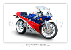 Honda VFR 750R RC30 Motorbike Motorcycle - A3/A4 Size Print Poster