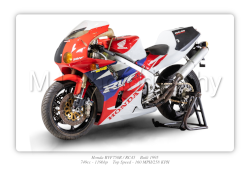 Honda RVF750R RC45 Motorbike Motorcycle - A3/A4 Size Print Poster