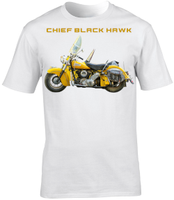 Indian Chief Black Hawk with Sidecar Motorbike Motorcycle - T-Shirt