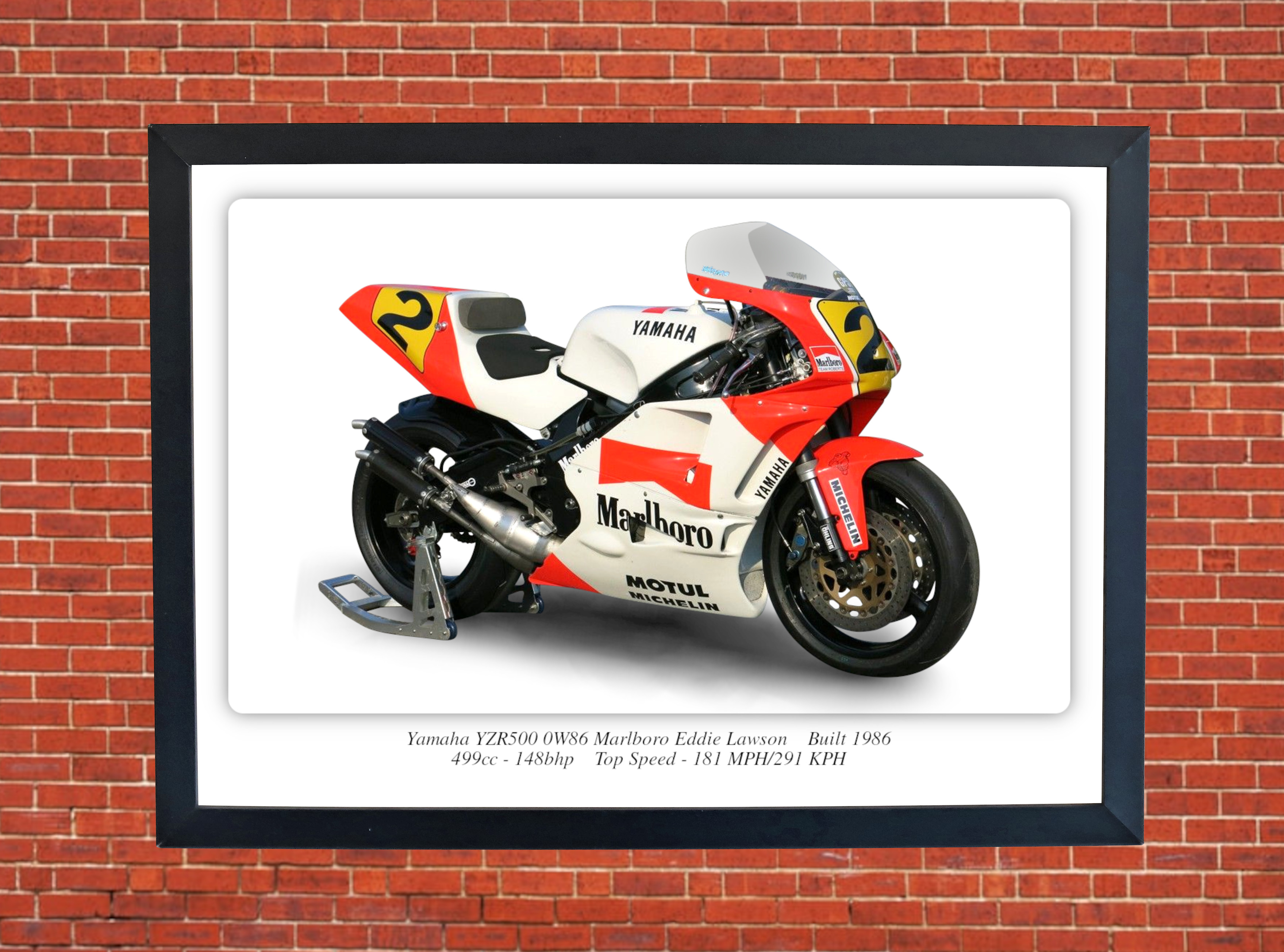 Eddie Lawson Yamaha YZR500 (OW86) Marlboro Motorbike Motorcycle - A3/A4 Size Print Poster