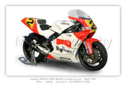 Eddie Lawson Yamaha YZR500 (OW86) Marlboro Motorbike Motorcycle - A3/A4 Size Print Poster