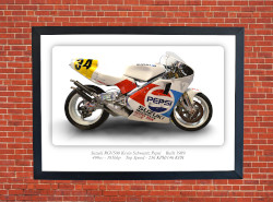 Suzuki RGV500 Kevin Schwantz Pepsi Motorbike Motorcycle - A3/A4 Size Print Poster