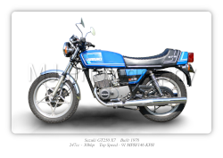 Suzuki GT250 X7 Motorbike Motorcycle - A3/A4 Size Print Poster