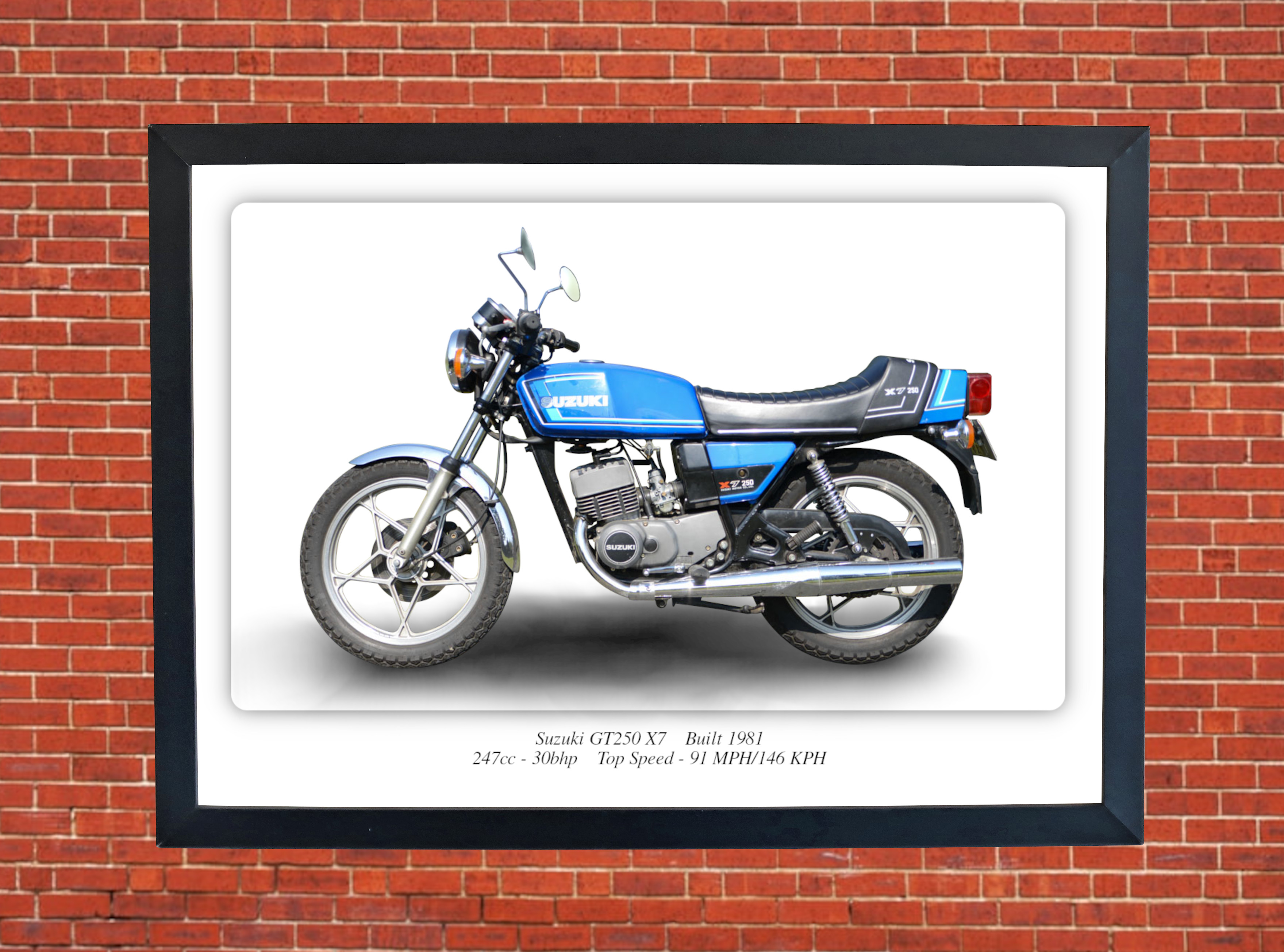 Suzuki GT250 X7 Motorbike Motorcycle - A3/A4 Size Print Poster