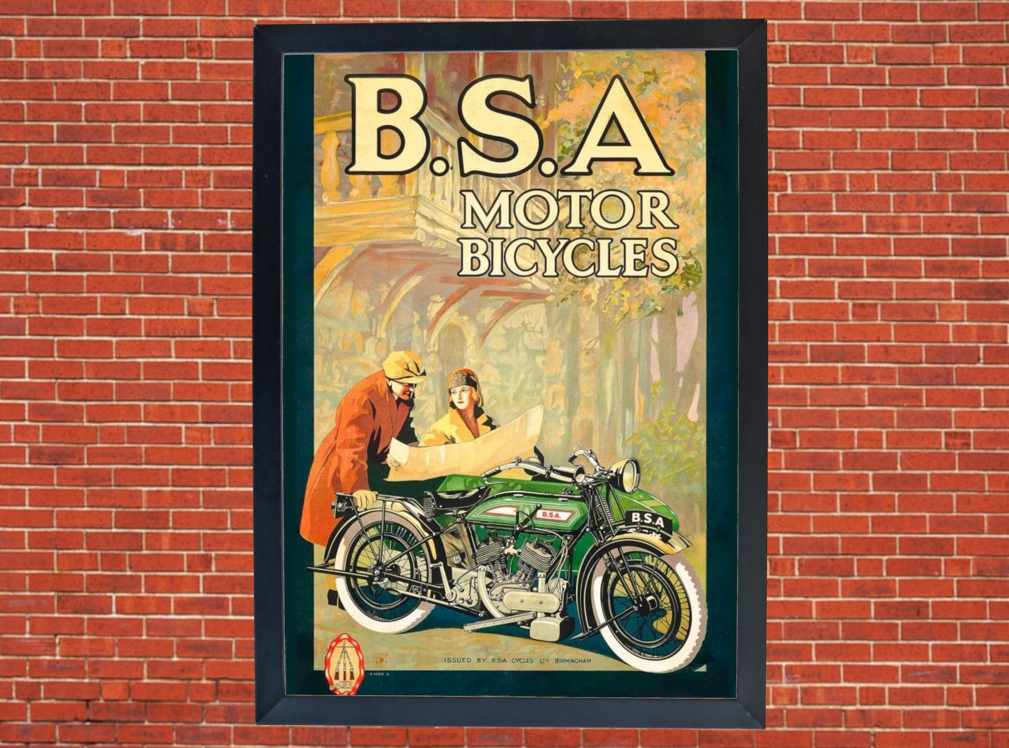 BSA Motor Bicycles Vintage Motorbike Motorcycle A3/A4 Promotional Poster