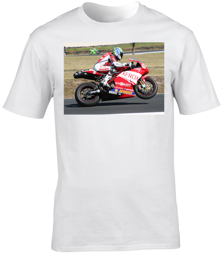 Troy Bayliss on Ducati 999 Motorbike Motorcycle - T-Shirt