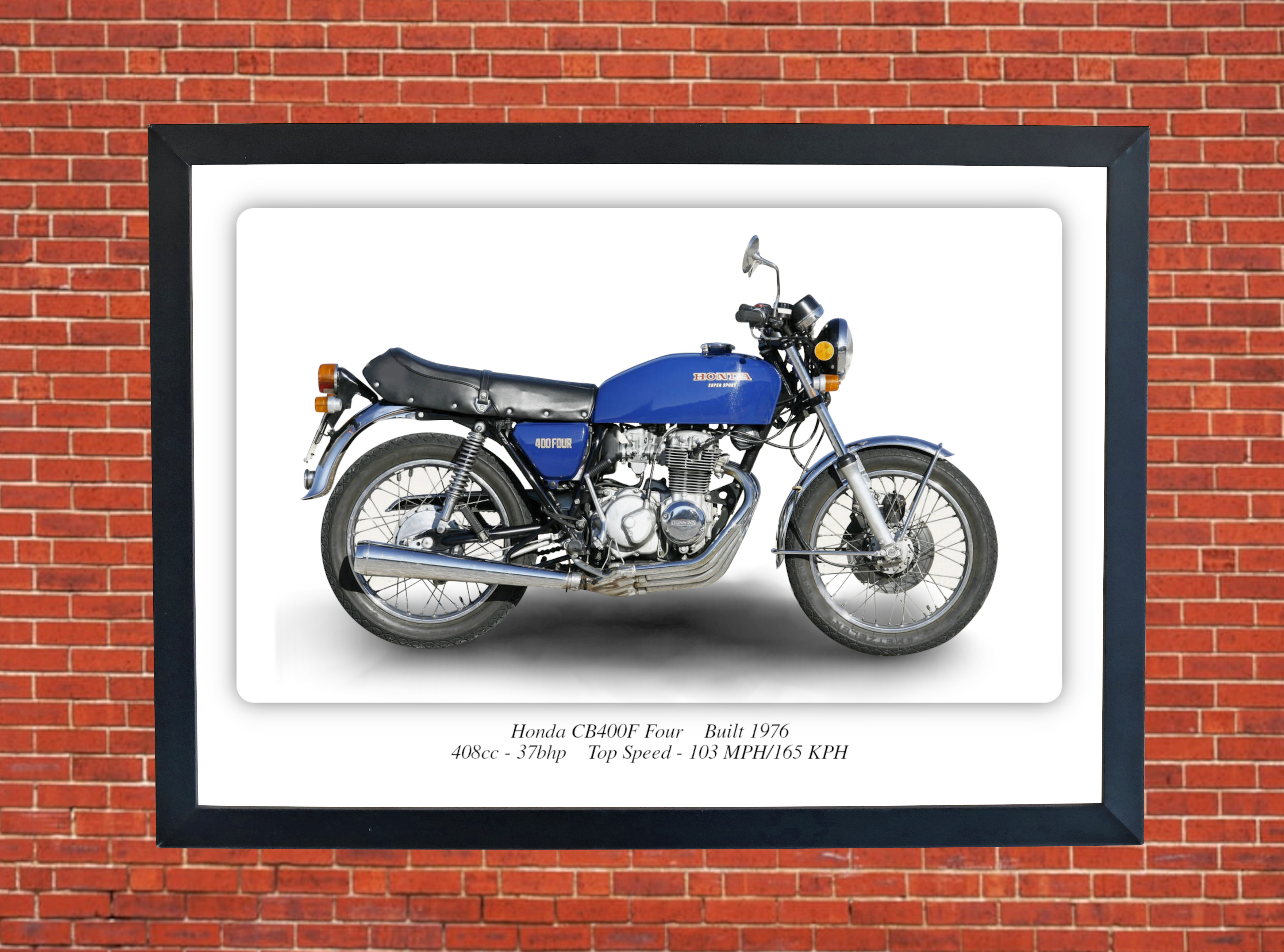 Honda CB400F Four Motorbike Motorcycle Poster - A3/A4 Size Print Poster