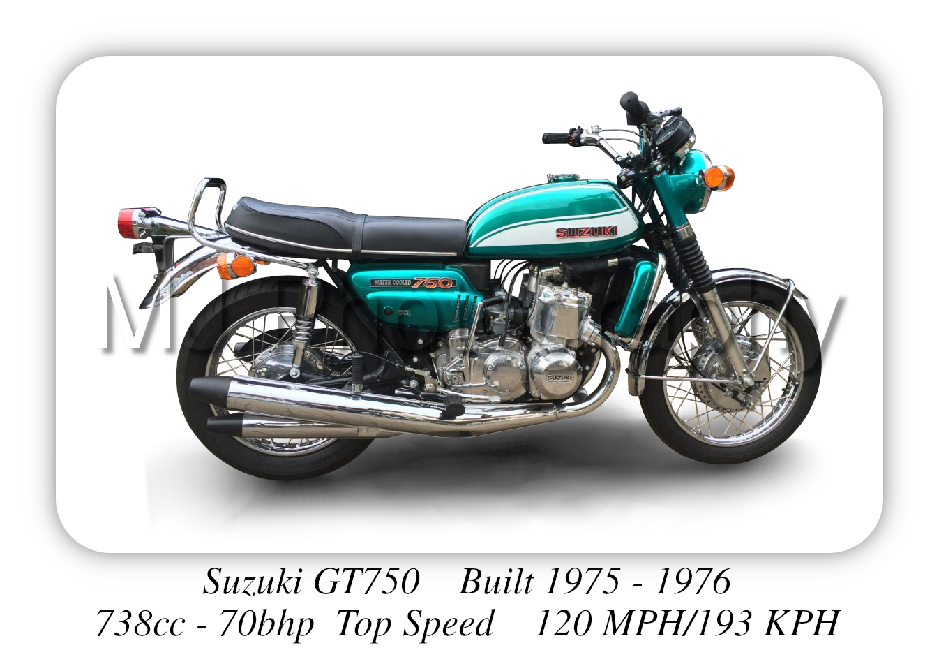 Suzuki GT750 Kettle Motorcycle - A3/A4 Size Print Poster