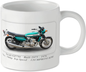 Suzuki GT750 Kettle Motorbike Tea Coffee Mug Ideal Biker Gift Printed UK