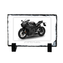 Honda CBR1000RR-R Fireblade Motorcycle on a Natural slate rock with stand 10x15cm