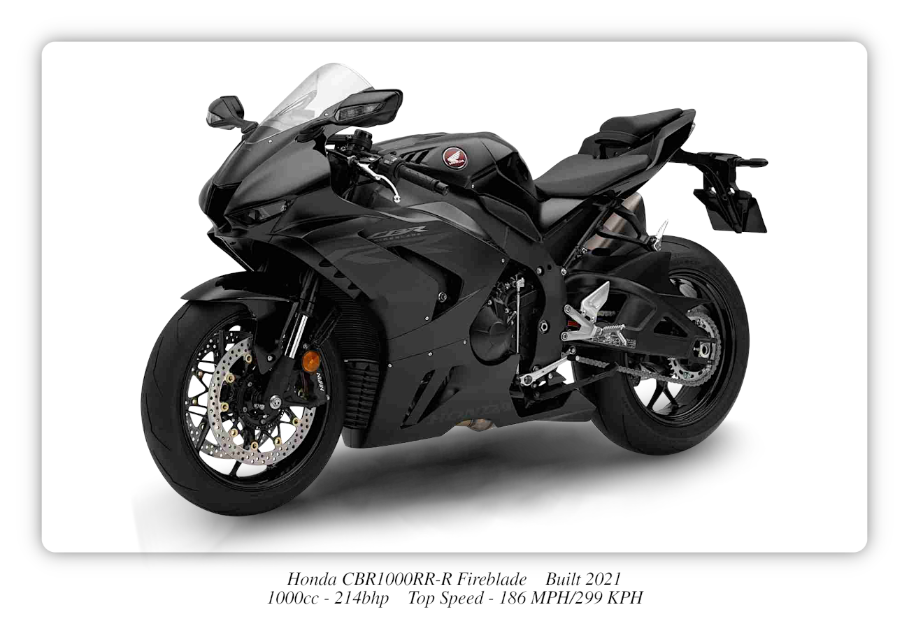 Honda CBR1000RR-R Fireblade Motorbike Motorcycle - A3/A4 Size Print Poster