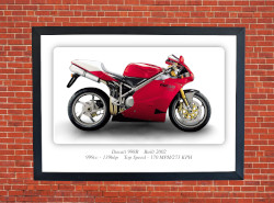 Ducati 998R Motorbike Motorcycle - A3/A4 Size Print Poster