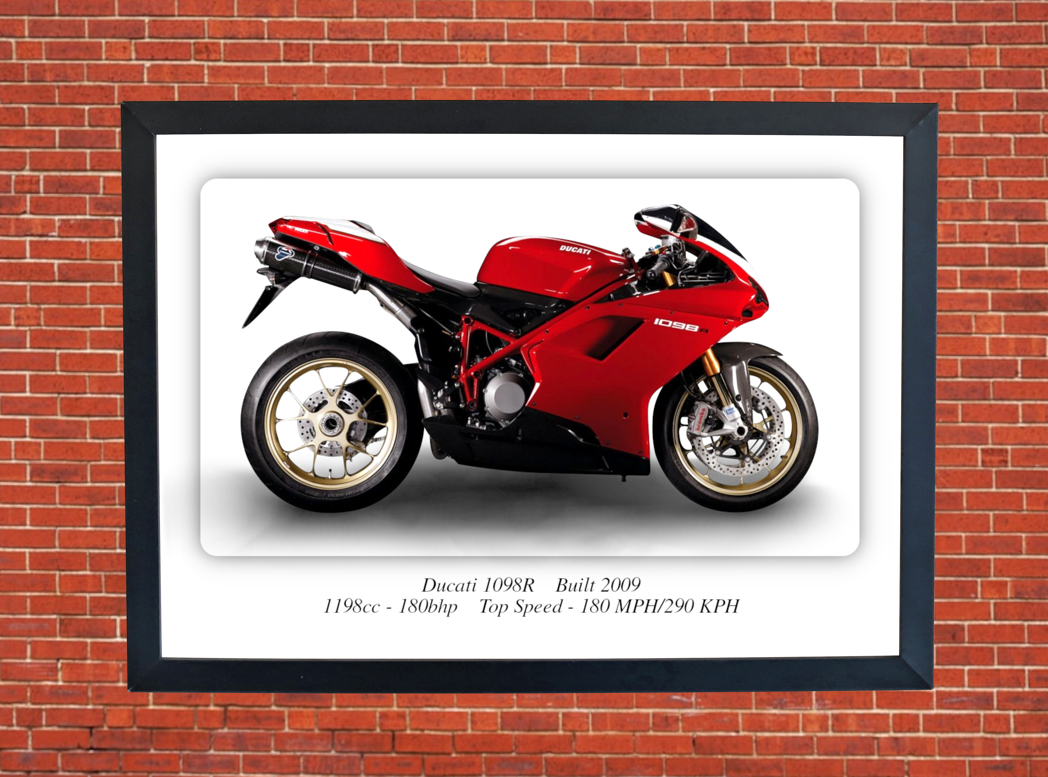 Ducati 1098R Motorbike Motorcycle - A3/A4 Size Print Poster