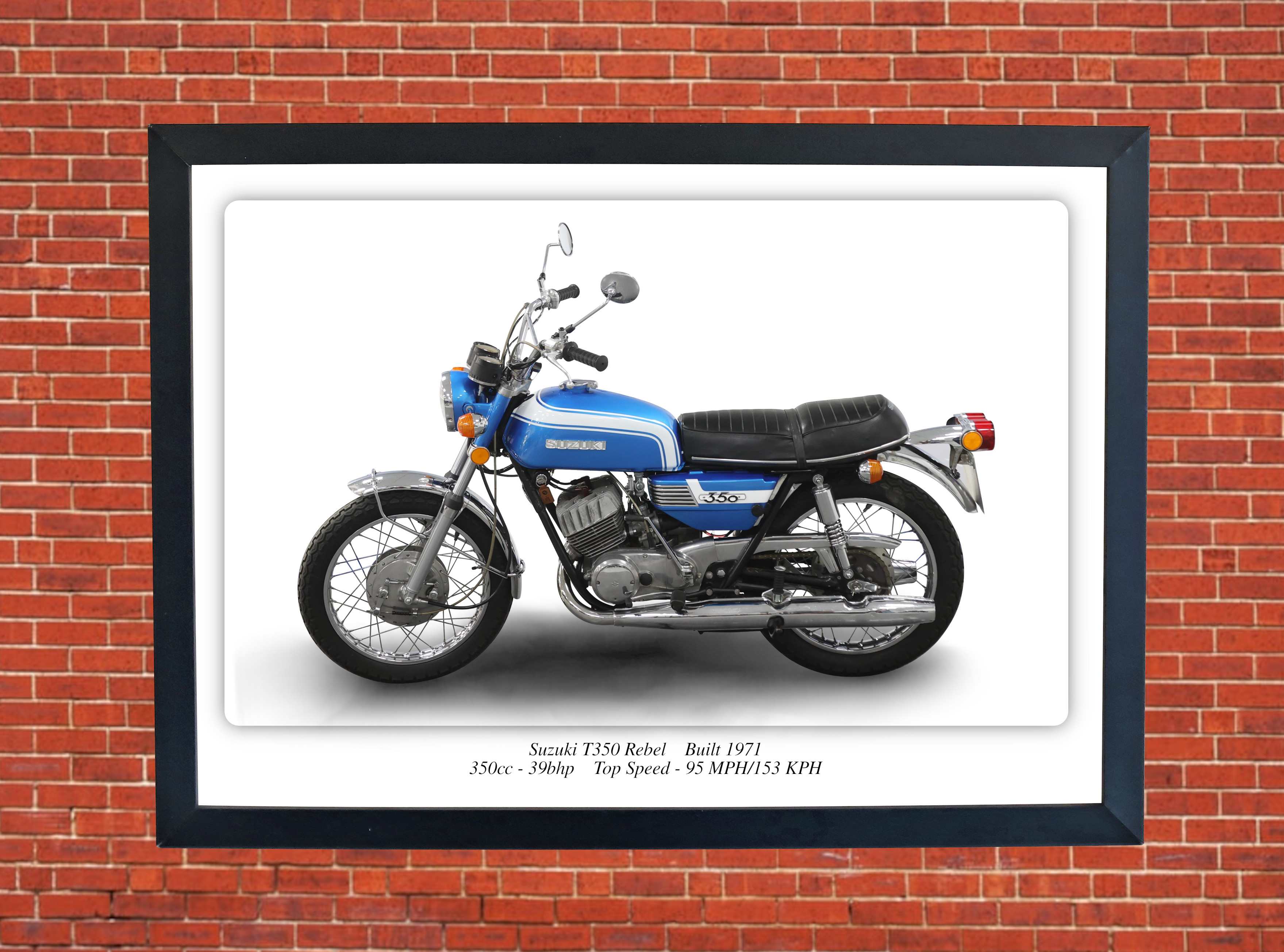 Suzuki T350 Rebel Motorbike Motorcycle - A3/A4 Size Print Poster