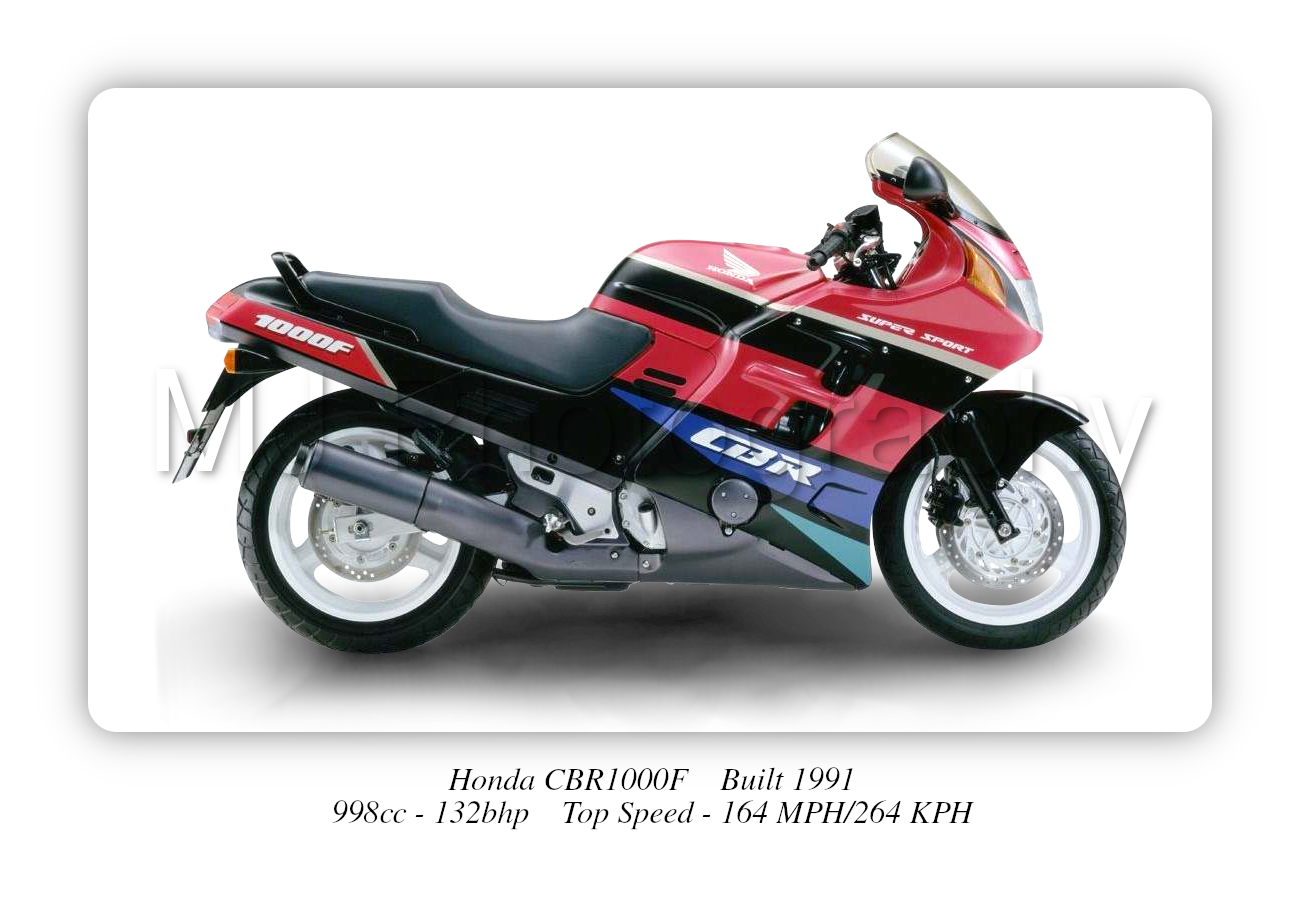 Honda CBR1000F Motorbike Motorcycle - A3/A4 Size Print Poster