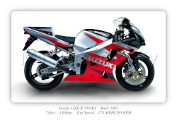 Suzuki GSX-R 750 KI Motorbike Motorcycle - A3/A4 Size Print Poster