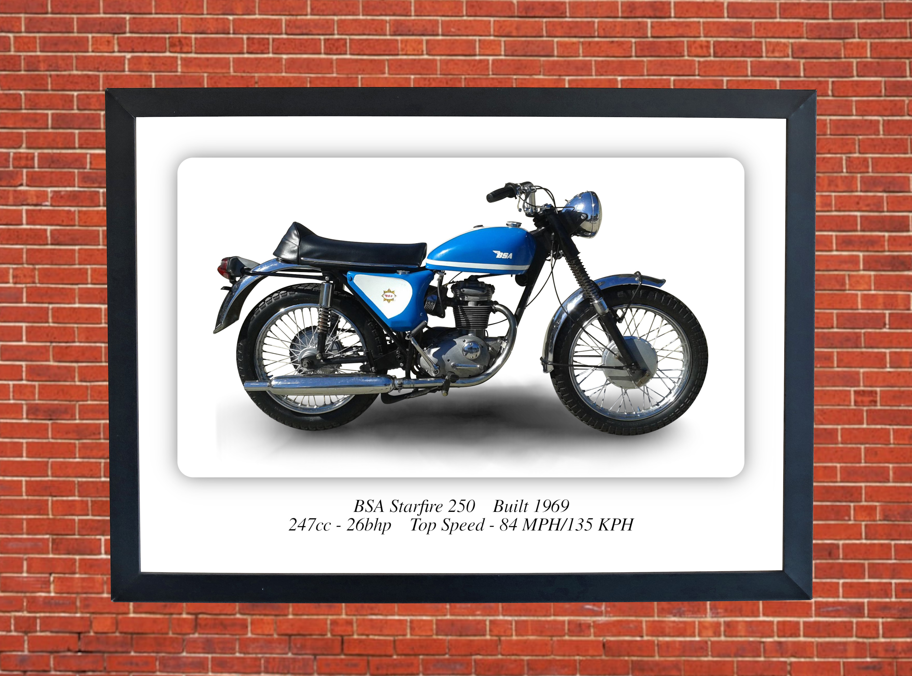 BSA Starfire 250 Motorbike Motorcycle - A3/A4 Size Print Poster