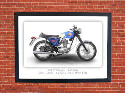 BSA B25 Starfire Motorbike Motorcycle - A3/A4 Size Print Poster