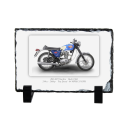 BSA B25 Starfire Motorbike Coaster natural slate rock with stand 10x15cm